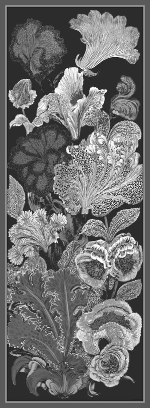 Efilia Desenli Şal - Mercan Bahçesi - Siyah