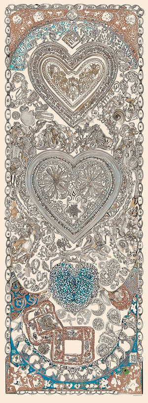 Efilia Desenli Şal - Sonsuz Aşk - Somon