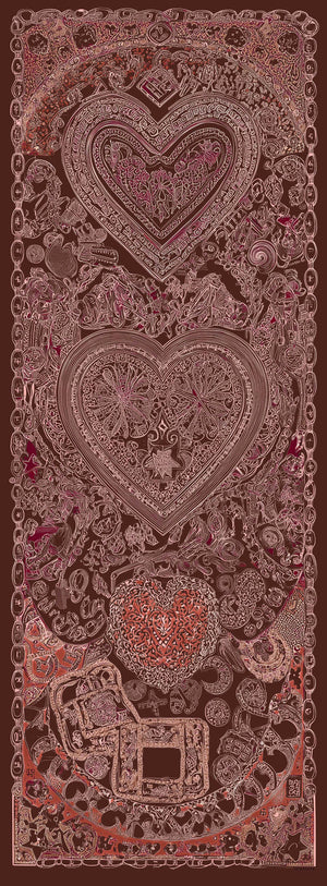 Efilia Desenli Şal - Sonsuz Aşk - Kahverengi