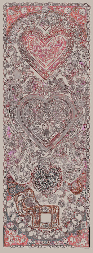 Efilia Desenli Şal - Sonsuz Aşk - Vizon