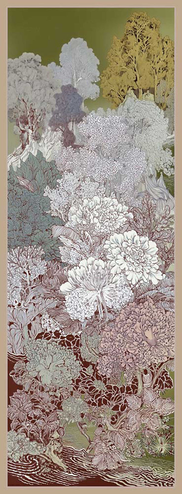 Efilia Desenli Şal - Sessiz Mevsimler - Vizon