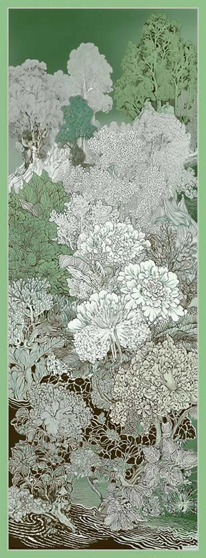 Efilia Desenli Şal - Sessiz Mevsimler - Yeşil