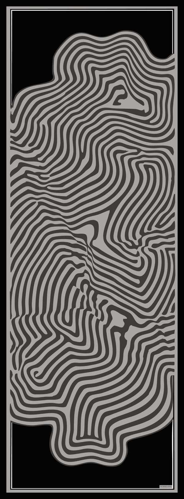 Efilia Desenli Şal - Yaşam İzi - Siyah