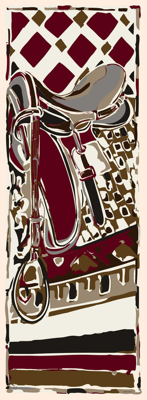 Efilia Desenli Şal - Pastel Yolculuk - Bordo