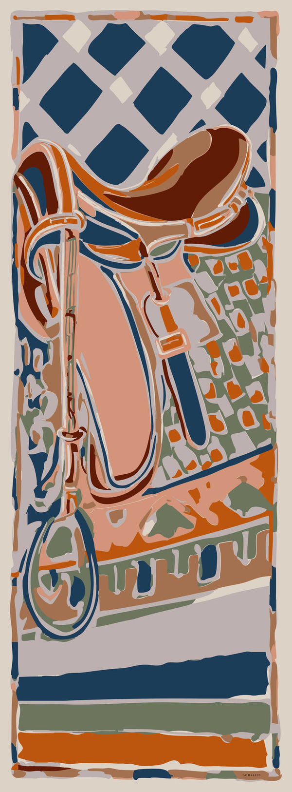 Efilia Desenli Şal - Pastel Yolculuk - Somon