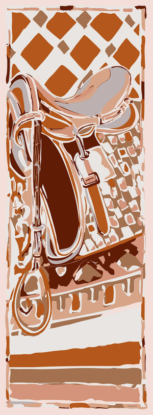 Efilia Desenli Şal - Pastel Yolculuk - Kiremit