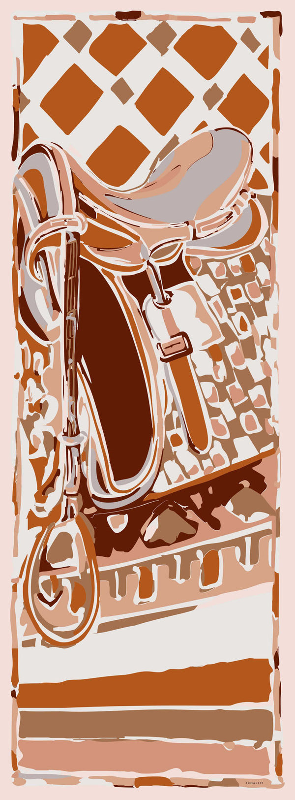 Efilia Desenli Şal - Pastel Yolculuk - Kahverengi