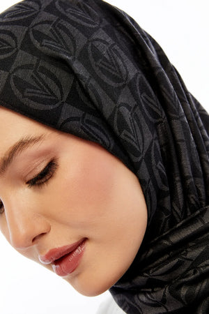 Lana Dama Desen Şal - Füme