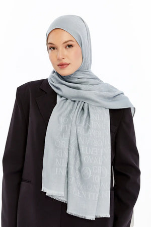 Lana Logo Desen Şal - Buz Mavisi