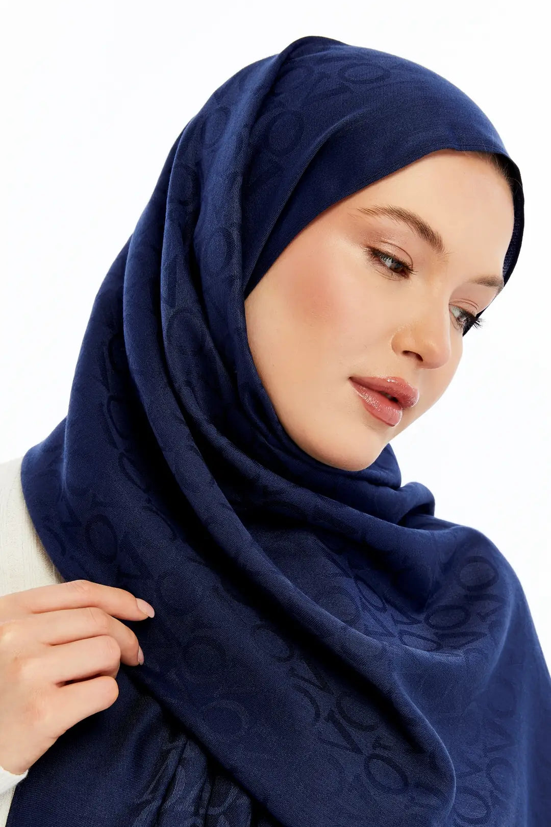 Lana VO Desen Şal - Lacivert