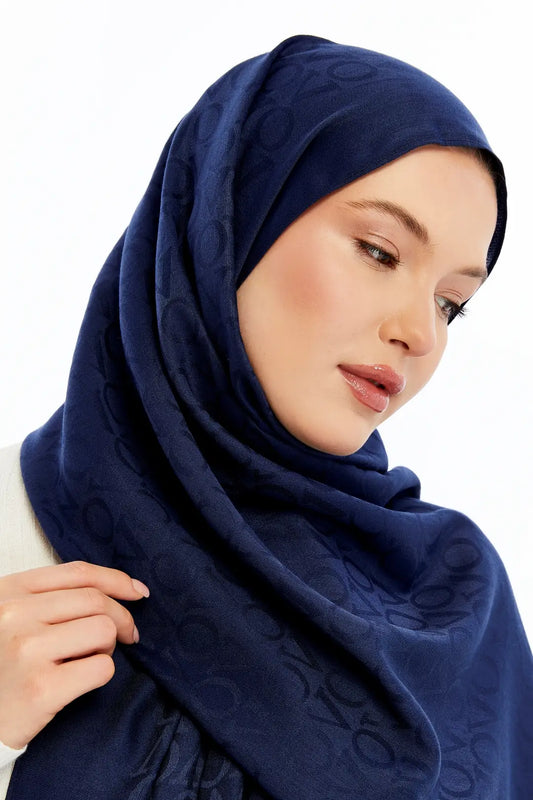 Lana VO Desen Şal - Lacivert