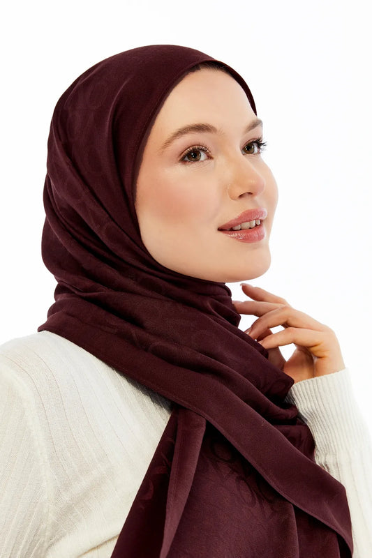 Lana VO Desen Şal - Bordo