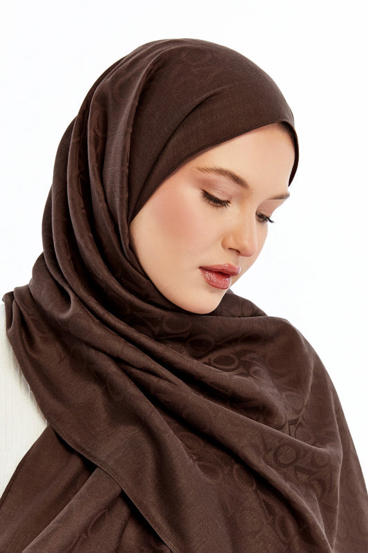 Lana VO Desen Şal - Kahverengi