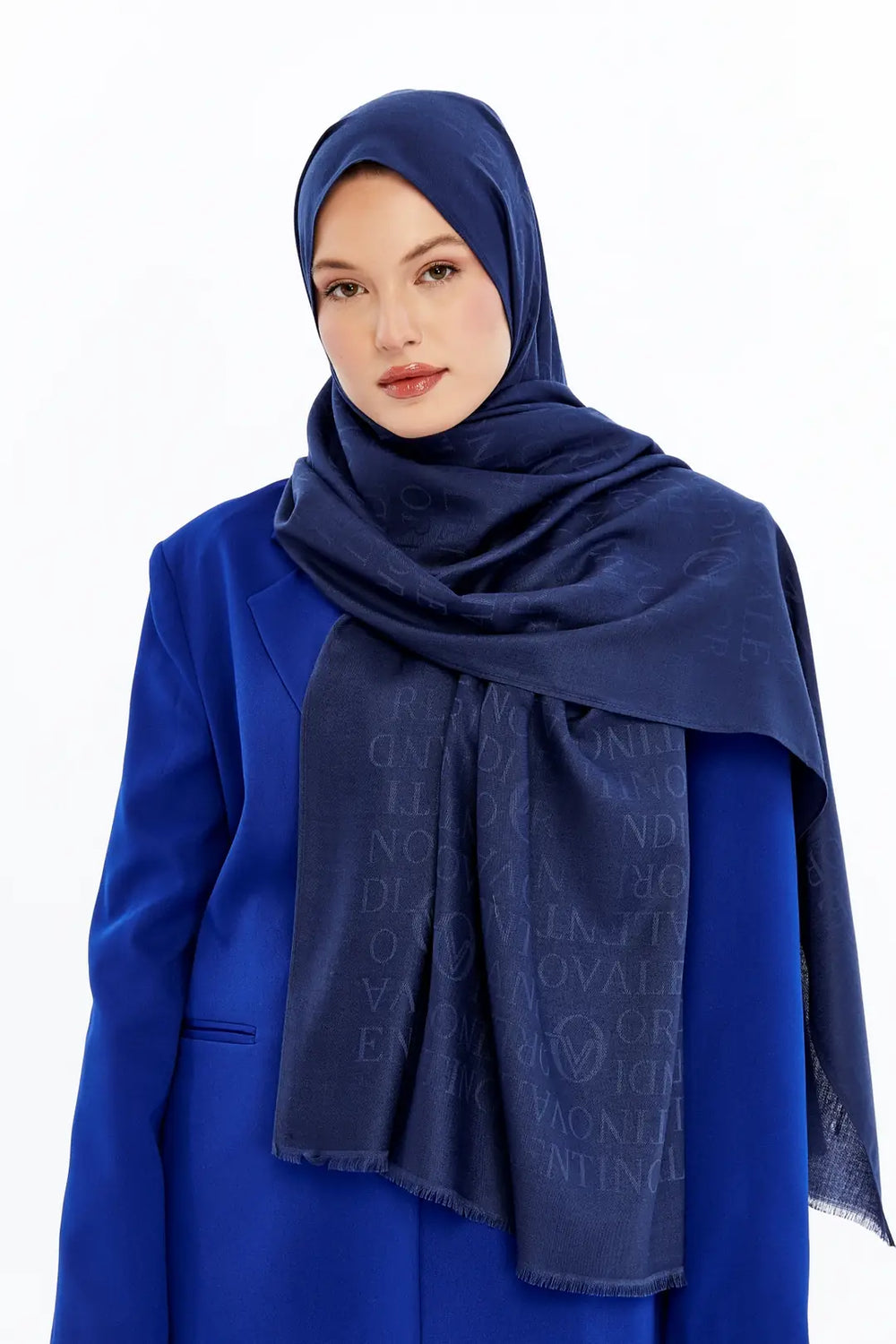 Lana Logo Desen Şal - Lacivert