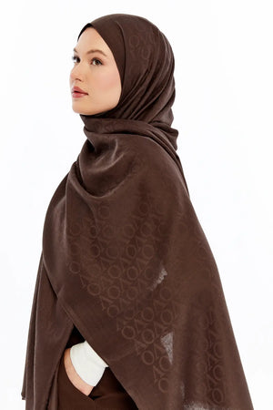 Lana VO Desen Şal - Kahverengi