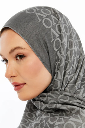 Lana VO Desen Şal - Gri