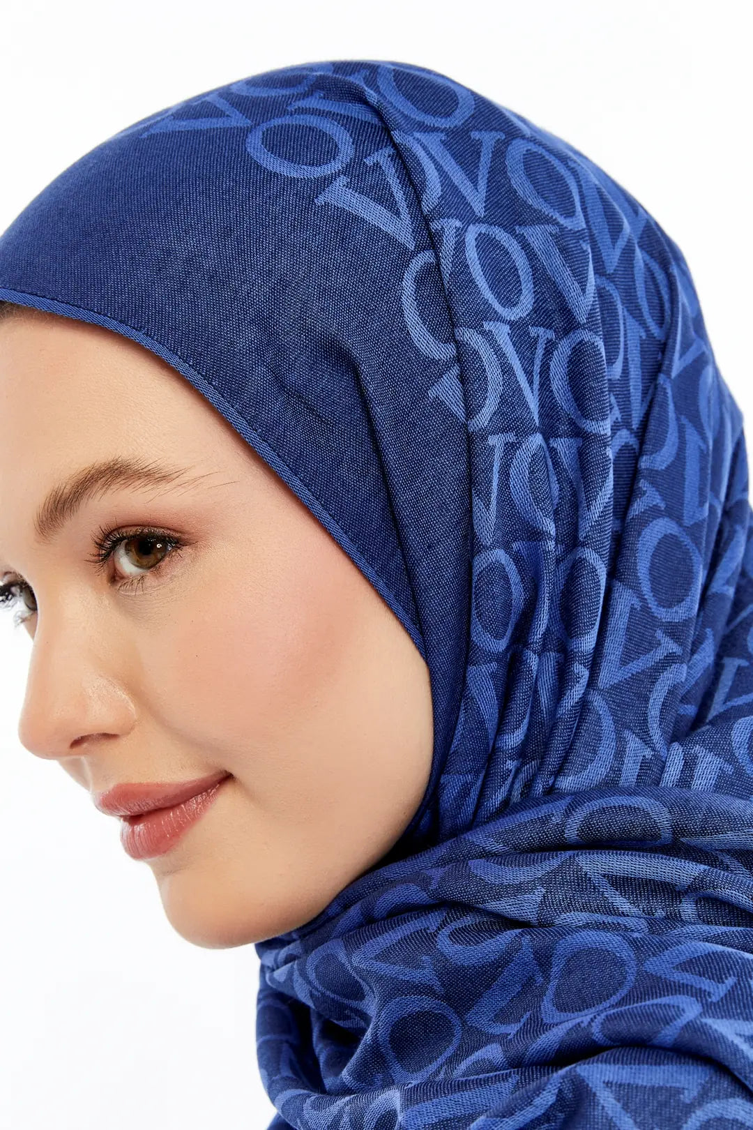 Lana VO Desen Şal - Parlament Mavisi