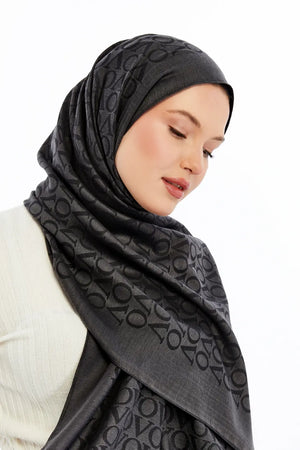 Lana VO Desen Şal - Füme