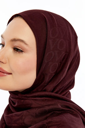 Lana VO Desen Şal - Bordo