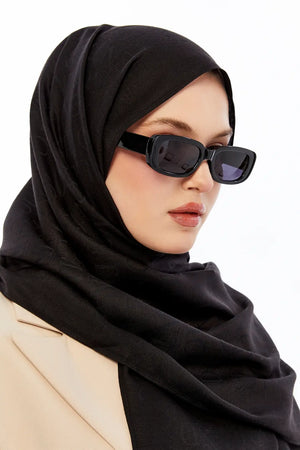 Lana Logo Desen Şal - Siyah