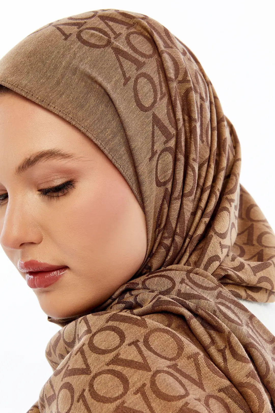 Lana VO Desen Şal - Kahve Camel