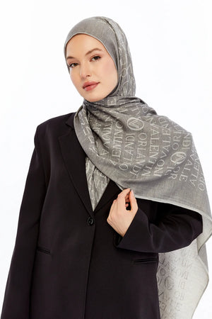 Lana Logo Desen Şal - Gri
