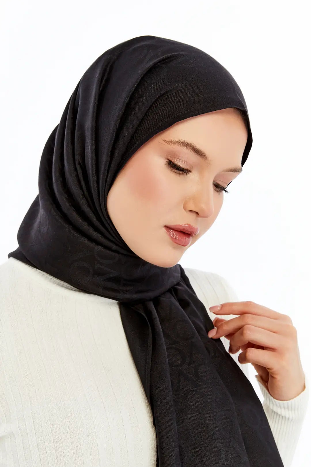 Lana VO Desen Şal - Siyah