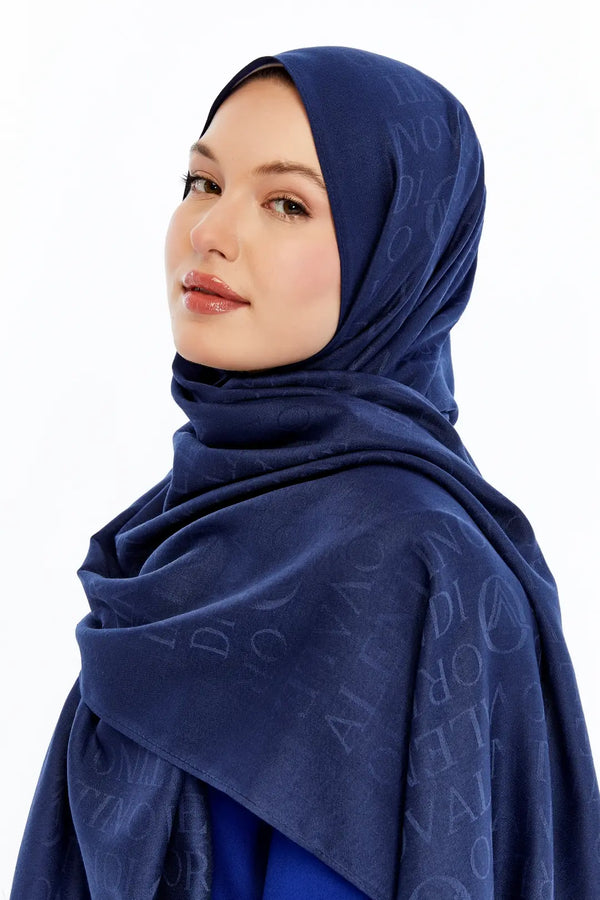Lana Logo Desen Şal - Lacivert