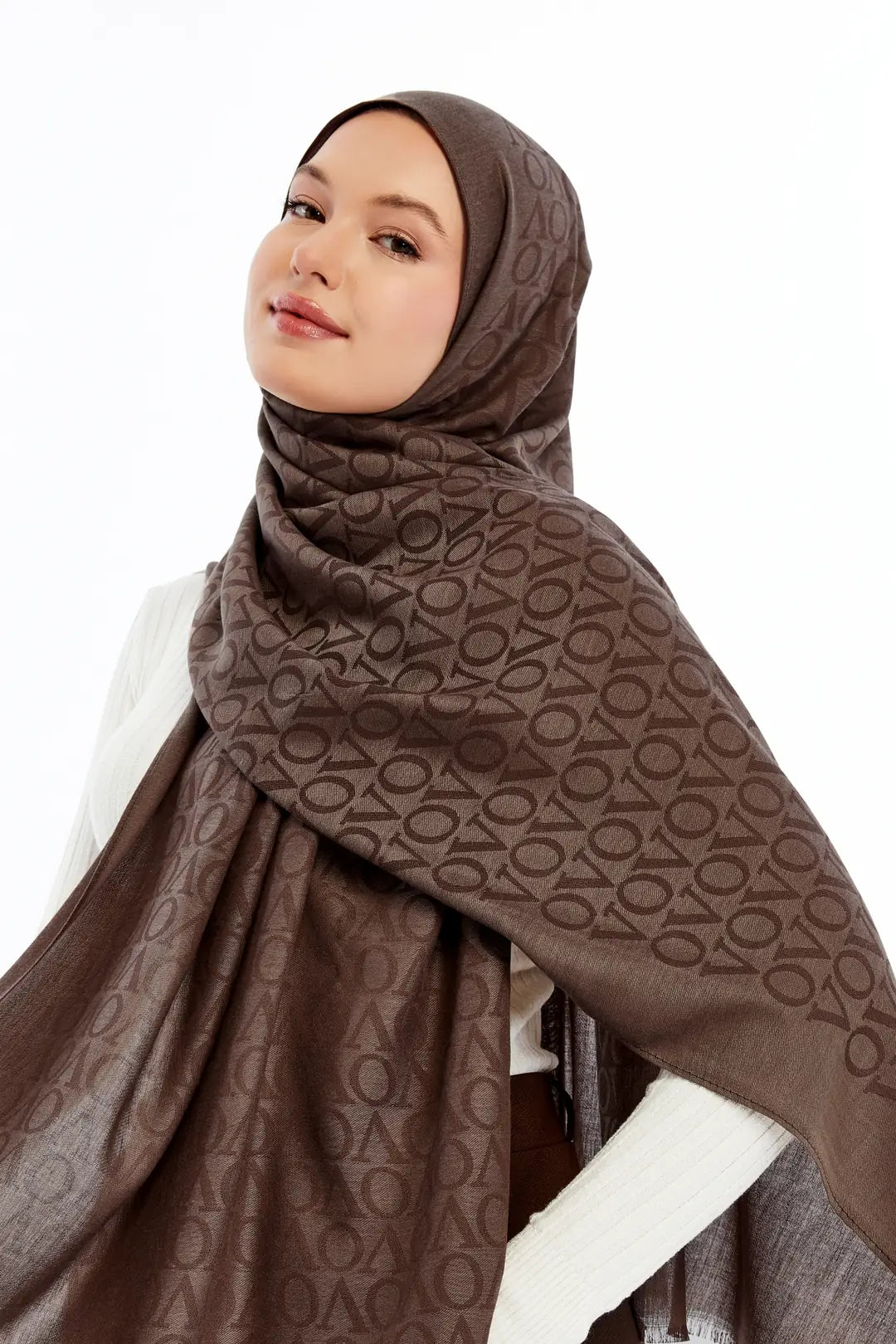 Lana VO Desen Şal - Tatlı Kahve