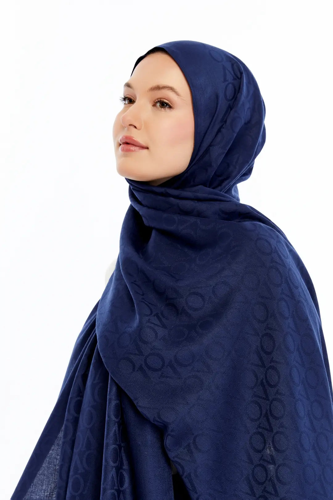 Lana VO Desen Şal - Lacivert