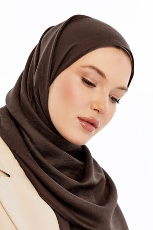 Lana Logo Desen Şal - Kahverengi