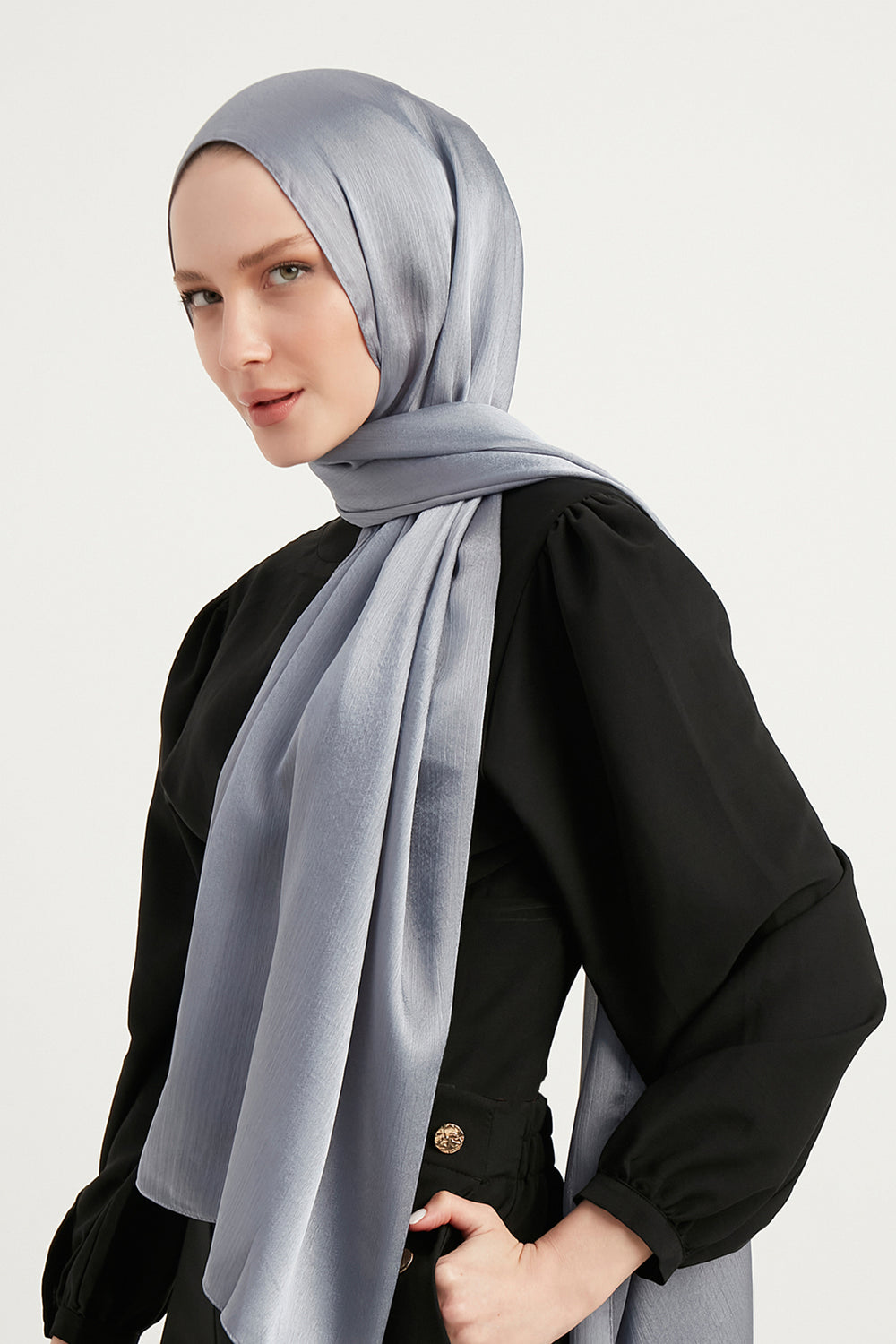 Abiye Şal - Antrasit Mavi