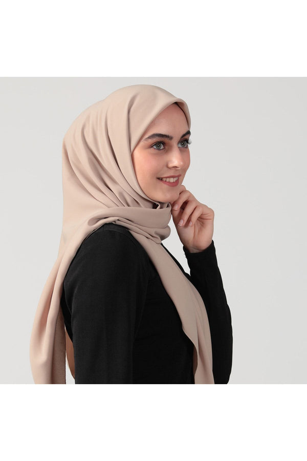 Medine İpeği Eşarp 110 x 110 cm - Koyu Bej