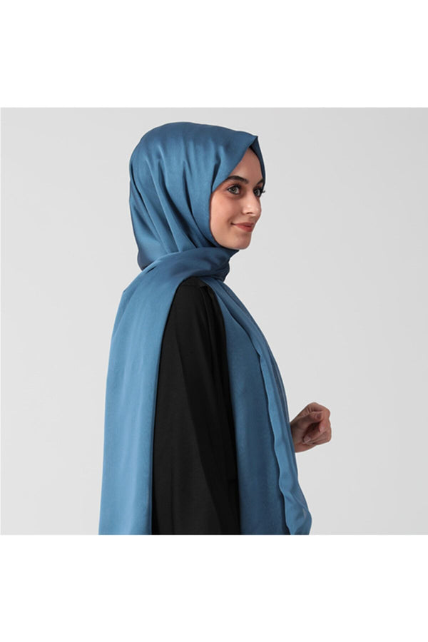 Janjanlı Şifon Şal - Indigo