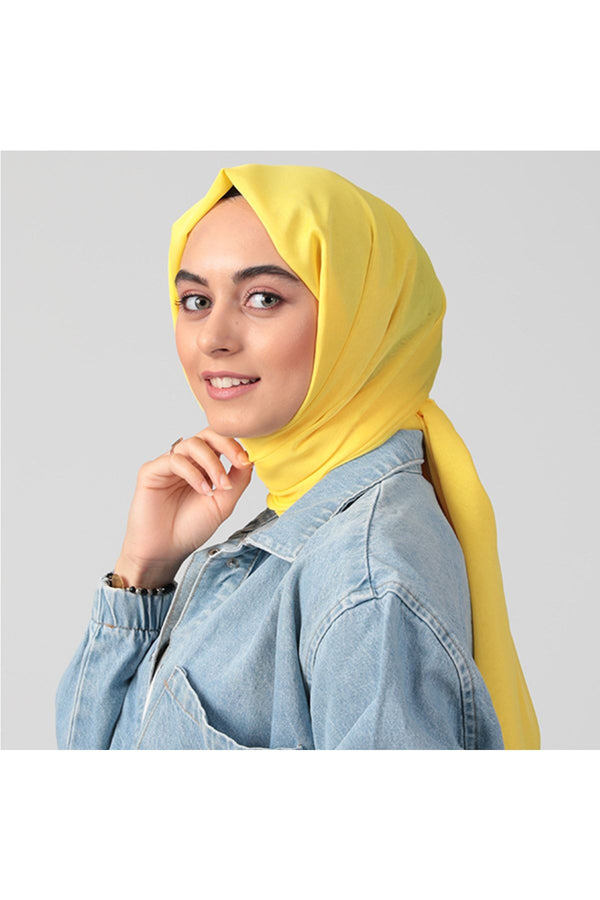 Janjanlı Şifon Şal - Yellow