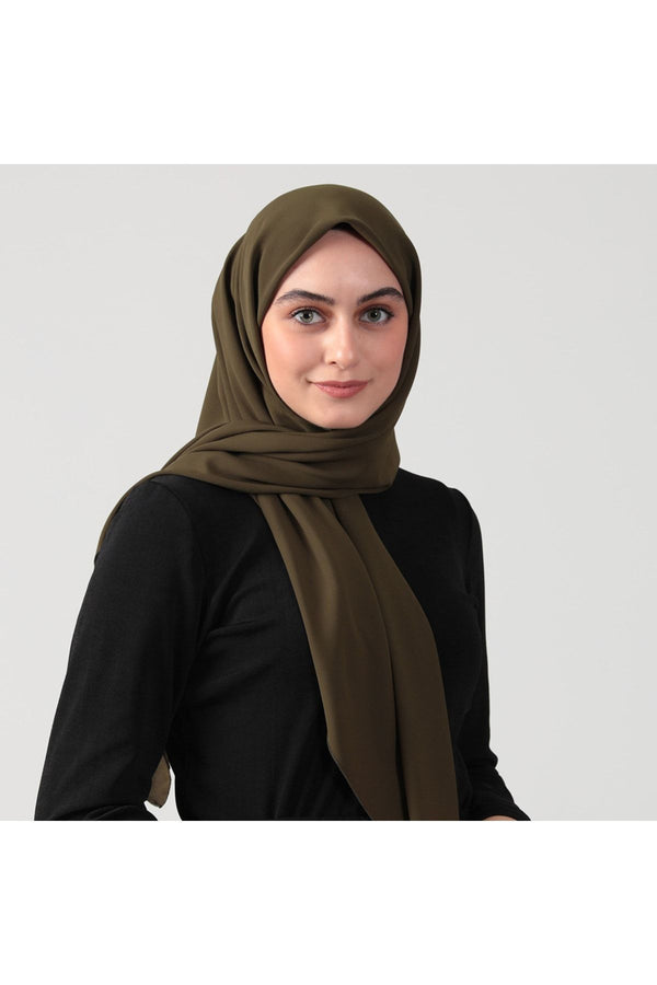 Medine İpeği Eşarp 110 x 110 cm - Ceviz Yeşili