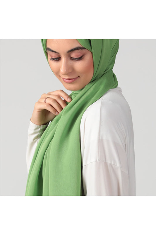 Janjanlı Şifon Şal - Çimen