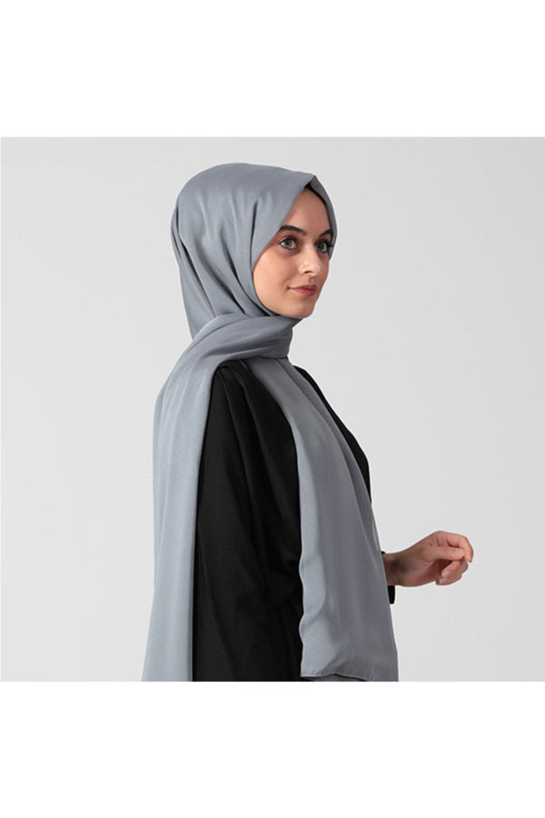 Janjanlı Şifon Şal - Kurşuni