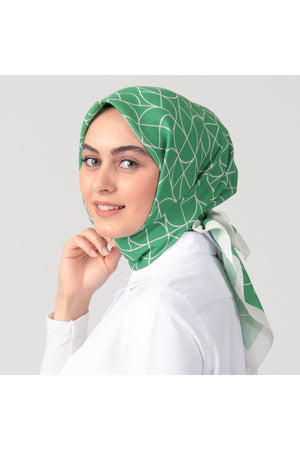 Pamuk İpek Eşarp - Geometrik Desen