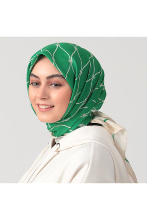 Pamuk Ipek Eşarp - Dalga Desen - Benetton