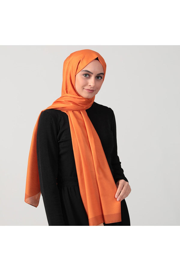 Pamuk Ipek Şal - Düz Renk Şal - Turuncu