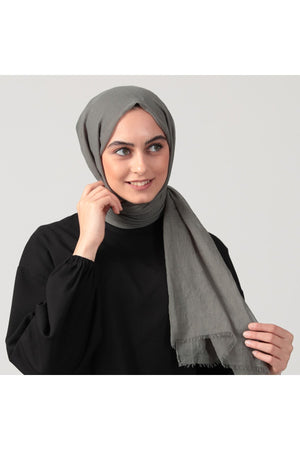 Ultra Ince Pamuk Şal - Küf Yeşili
