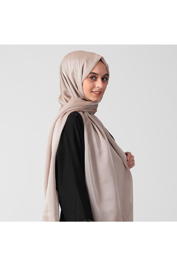 Janjanlı Şifon Şal - Vizon