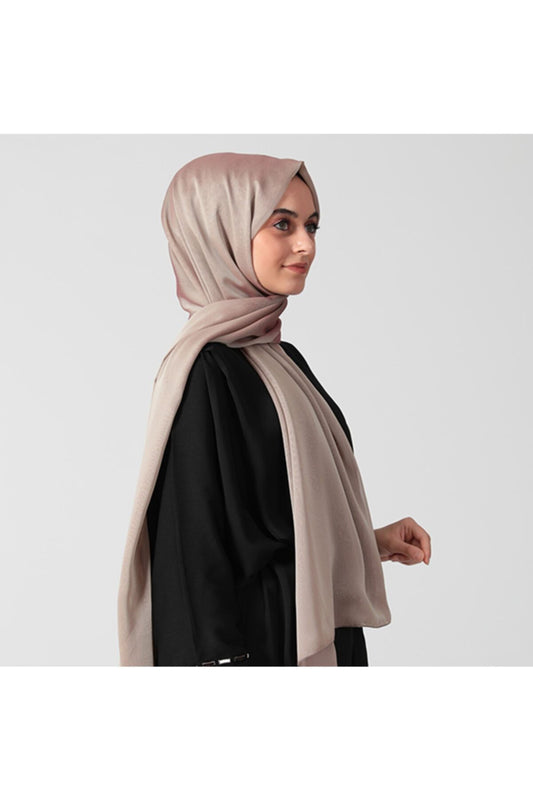 Janjanlı Şifon Şal - Bej Bordo