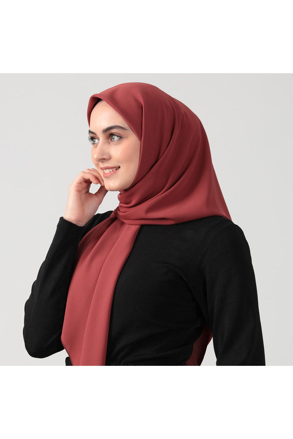 Medine İpeği Eşarp 110 x 110 cm - Kiremit