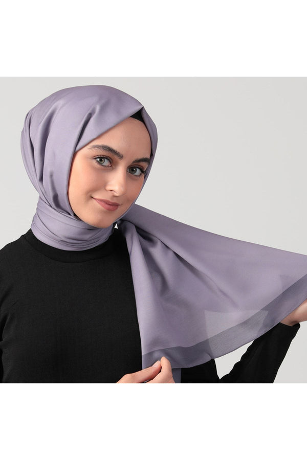 Pamuk Ipek Şal - Düz Renk Şal - Lila