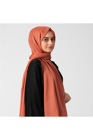 Janjanlı Şifon Şal - Oranj