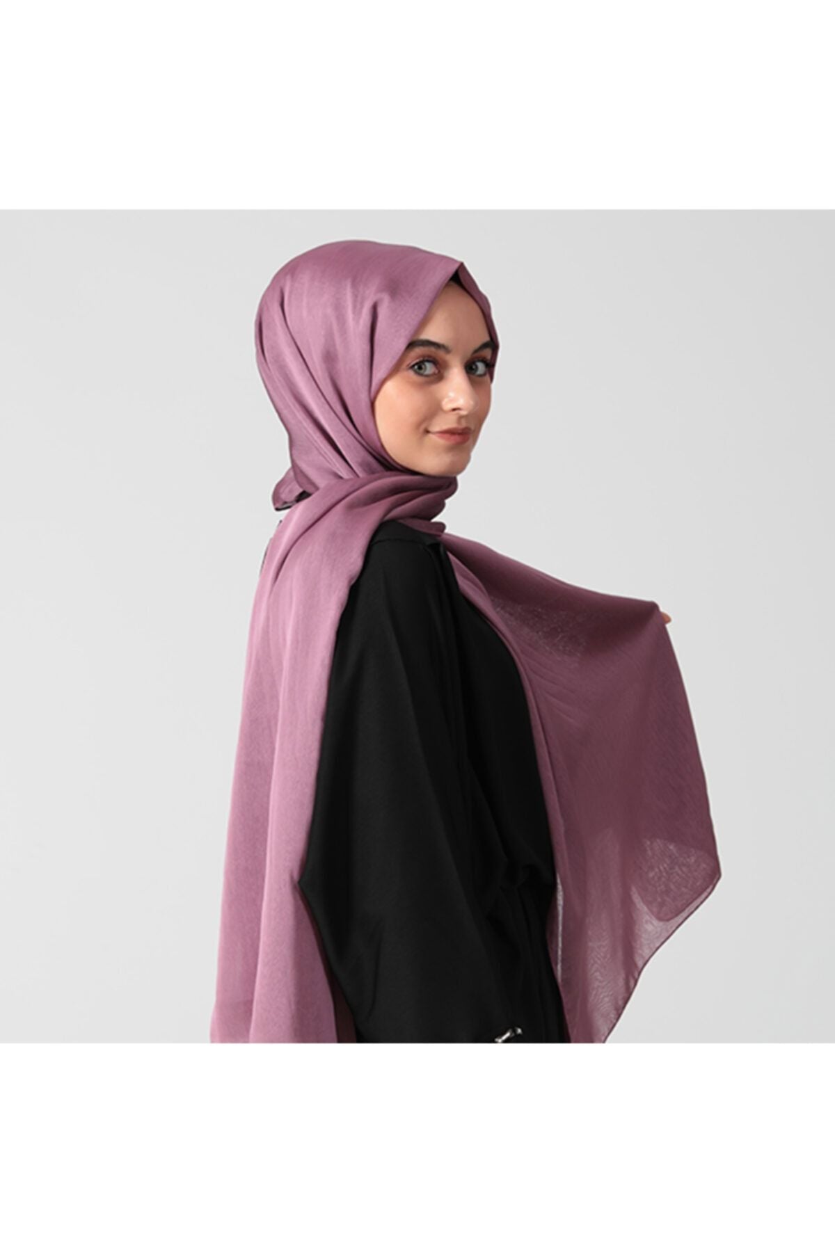 Janjanlı Şifon Şal - Gül Kurusu