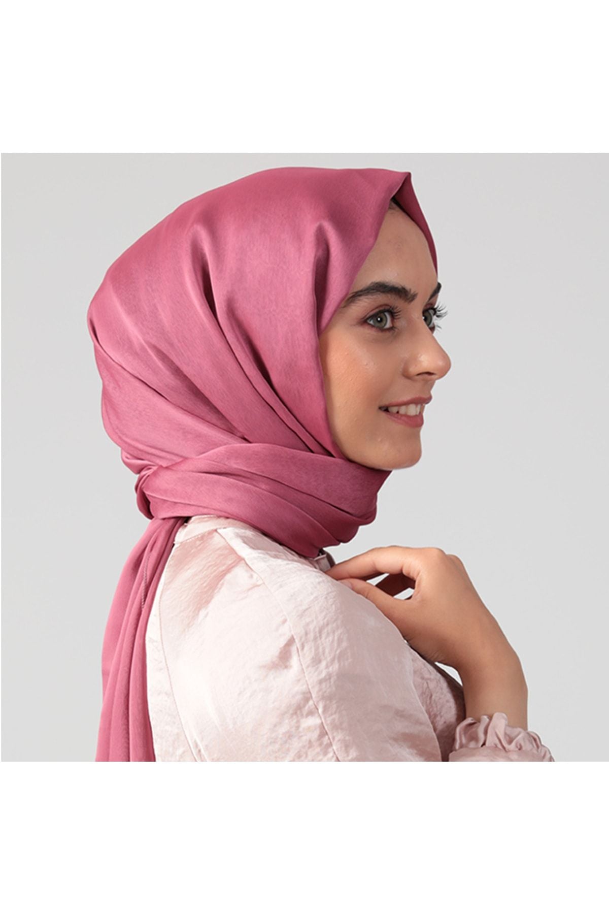 Janjanlı Şifon Şal - Koyu Pembe