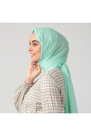 Janjanlı Şifon Şal - Mint
